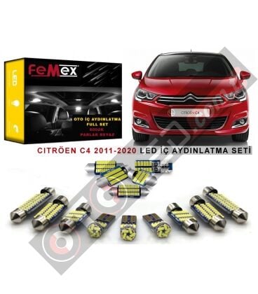 Citröen C4 2011-2020 LED İç Aydınlatma Ampul Seti FEMEX Parlak Beyaz