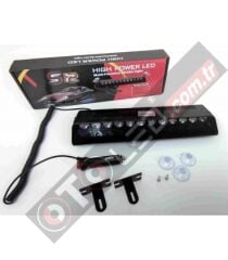 S12 Led Turuncu - Beyaz Çakar Modül Mercekli Çakmaklık Girişli
