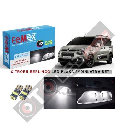 Citröen Berlingo 2023 Sonrası LED Plaka Aydınlatma Ampul Seti FEMEX Parlak Beyaz
