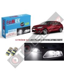 Citroen C4 Led Plaka Aydınlatma Ampul Seti Femex Parlak Beyaz