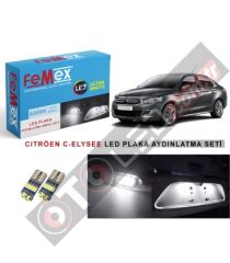Citroen C-Elysee Led Plaka Aydınlatma Ampul Seti Femex Parlak Beyaz