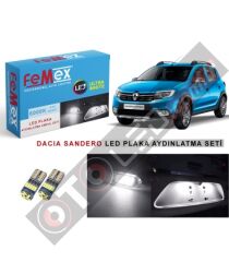 Dacia Sandero Led Plaka Aydınlatma Ampul Seti Femex Parlak Beyaz