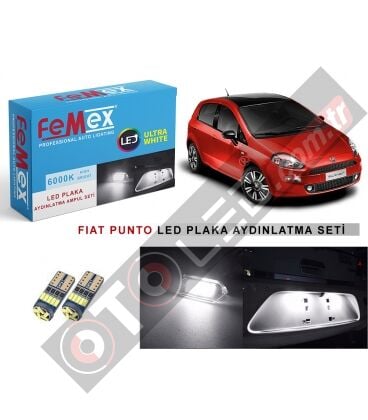 Fiat Punto Led Plaka Aydınlatma Ampul Seti Femex Parlak Beyaz