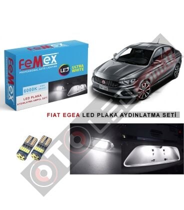 Fiat Egea Led Plaka Aydınlatma Ampul Seti Femex Parlak Beyaz