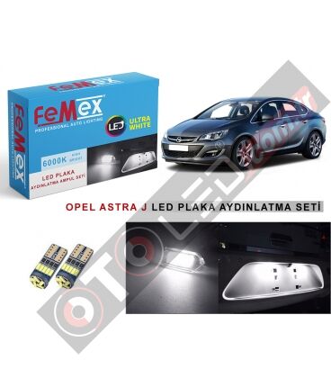 Opel Astra J Led Plaka Aydınlatma Ampul Seti Femex Parlak Beyaz