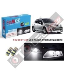 Peugeot 207 Led Plaka Aydınlatma Ampul Seti Femex Parlak Beyaz