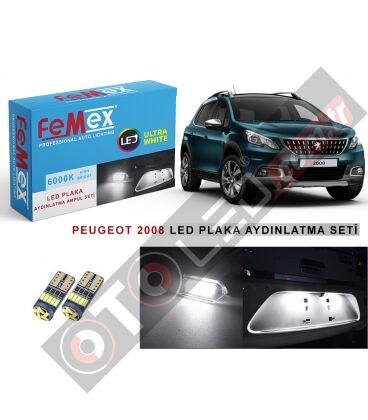 Peugeot 2008 Led Plaka Aydınlatma Ampul Seti Femex Parlak Beyaz