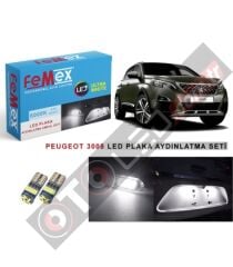 Peugeot 3008 Led Plaka Aydınlatma Ampul Seti Femex Parlak Beyaz