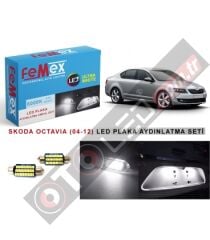 Skoda Octavia II Kasa (2004-2008) ve (2009-2012) Led Plaka Aydınlatma Ampul Seti Femex Parlak Beyaz