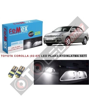 Toyota Corolla (2002-2007)  Led Plaka Aydınlatma Ampul Seti Femex Parlak Beyaz