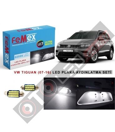 Volkswagen Tiguan 2007-2016 Led Plaka Aydınlatma Ampul Seti Femex Parlak Beyaz