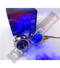Femex Bi-Xenon Mavi Renk Bal Petek Desenli Far İçi Mercek 2,5 Inc Far Merceği Led Xenon Uyumlu