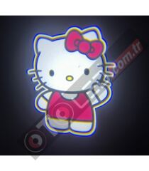 Hello Kity Logolu Mesafe Sensörlü  Fotoselli Pilli Yapıştırmalı Kapı Altı Led Logo