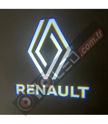 Yeni Renault Araçlar İçin Mesafe Sensörlü  Fotoselli Pilli Yapıştırmalı Kapı Altı Led Logo