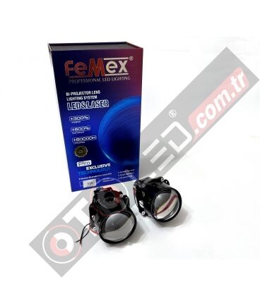 Femex P28 Vidalı Bi-Led Projektör Far İçi Led Mercek 2.5 Inc Kısa Uzun Birlikte (Vidalı Somonlu)