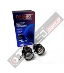 Femex P28 Vidalı Bi-Led Projektör Far İçi Led Mercek 2.5 Inc Kısa Uzun Birlikte (Vidalı Somonlu)