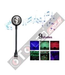 Mini Disco RGB Led USB 18cm 9 Modlu Müziğe Duyarlı
