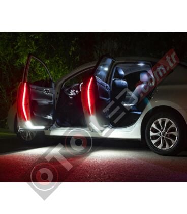 Kapı İkaz Led Krımızı Renk Uyarılılı Beyaz Zemin Aydınlatmalı Flexible Led 120cm