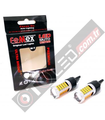 FEMEX Premium T20 7440/7443 Tek Duy / Çift Duy Led Ampul Turuncu 2835 Chip 66smd Ultra Parlak Mercekli