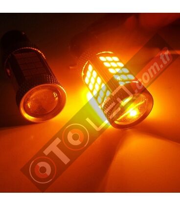 PY21W 1156 150* Tek Duy BAU15S Soket  Led Sinyal Ampul Turuncu 2835 Chip 66smd Ultra Parlak Mercekli