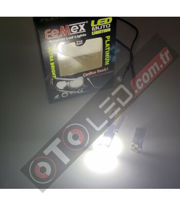 FEMEX T10 W5W 3030 Chip 12smd Beyaz Led Ampul 6000K