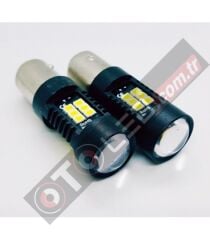 FEMEX Platinum P21W 1157 Çift Duy Dipli  BAY15D Soket Led Ampul Beyaz Mercekli Ultra Parlak