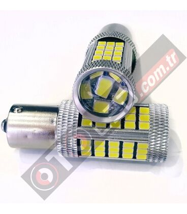 P21W 1157 Çift Duy BAY15D Led Ampul Beyaz 2835 Chip 66smd Ultra Parlak Mercekli