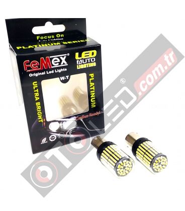 FEMEX Platinum P21W 1156 BA15S Soketli Geri Vites Led Ampul Beyaz