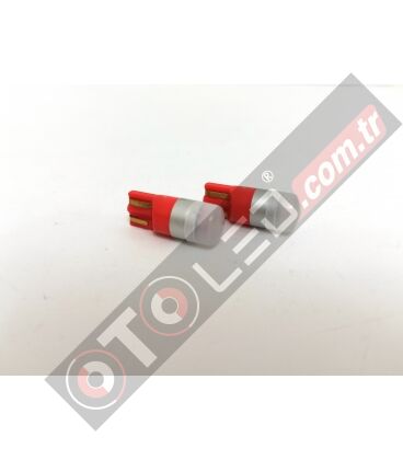 FEMEX T10 W5W 1smd 3030 Chipset Mini Kırmızı Led Ampul Aktif Canbus