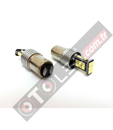 P21W 1157 Çift Duy BAY15D Led Ampul Beyaz 3030 Chip Parlak