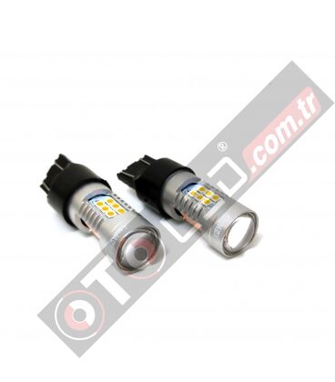 FEMEX Platinum T20 7440/7443 15W Tek Duy / Çift Duy Led Ampul Turuncu Mercekli Ultra Parlak