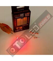 FEMEX Premium 10'lu İnce Bacaklı Kıl Led 3030 Chipset 1smd Mini Led Ampul Kırmızı