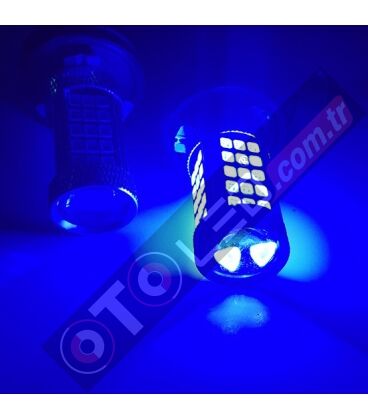 FEMEX Sis Led Ampul H8/11 2835 Chip Led Ampul Mavi Mercekli 66smd Ultra Parlak 18000K Mercekli