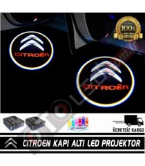 Citröen Araçlar İçin Mesafe Sensörlü  Fotoselli Pilli Yapıştırmalı Kapı Altı Led Logo