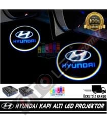 Hyundai Araçlar İçin Mesafe Sensörlü  Fotoselli Pilli Yapıştırmalı Kapı Altı Led Logo