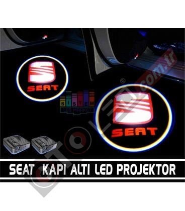 SEAT Mesafe Sensörlü  Fotoselli Pilli Yapıştırmalı Kapı Altı Led Logo