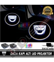 Dacia Araçlar İçin Mesafe Sensörlü  Fotoselli Pilli Yapıştırmalı Kapı Altı Led Logo