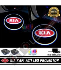 Kia Araçlar İçin Mesafe Sensörlü  Fotoselli Pilli Yapıştırmalı Kapı Altı Led Logo