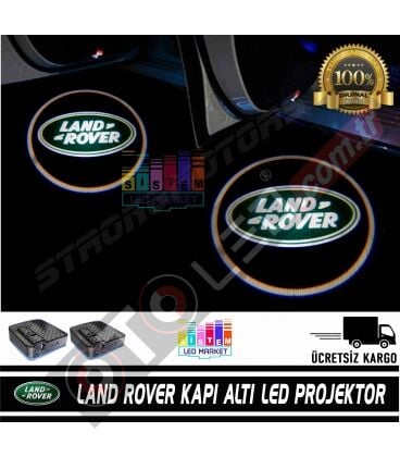 Land Rover Araçlar İçin Mesafe Sensörlü  Fotoselli Pilli Yapıştırmalı Kapı Altı Led Logo