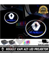 Renault Araçlar İçin Mesafe Sensörlü  Fotoselli Pilli Yapıştırmalı Kapı Altı Led Logo