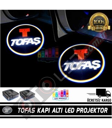 Tofaş Araçlar İçin Mesafe Sensörlü  Fotoselli Pilli Yapıştırmalı Kapı Altı Led Logo