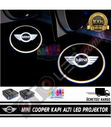 Mini Araçlar İçin Mesafe Sensörlü  Fotoselli Pilli Yapıştırmalı Kapı Altı Led Logo