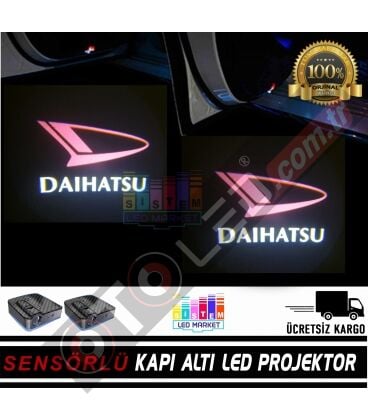 Dahiatsu  Araçlar İçin Mesafe Sensörlü  Fotoselli Pilli Yapıştırmalı Kapı Altı Led Logo