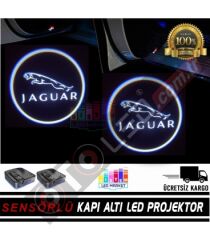 Jaguar Araçlar İçin Mesafe Sensörlü  Fotoselli Pilli Yapıştırmalı Kapı Altı Led Logo