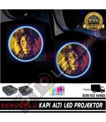 Aslan Figür Mesafe Sensörlü  Fotoselli Pilli Yapıştırmalı Kapı Altı Led Logo