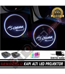 Atatürk İmza Mesafe Sensörlü  Fotoselli Pilli Yapıştırmalı Kapı Altı Led Logo