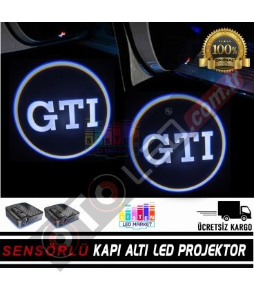 Volkswagen GTI Mesafe Sensörlü  Fotoselli Pilli Yapıştırmalı Kapı Altı Led Logo