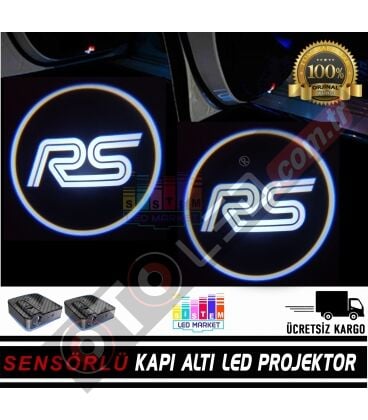 Ford RS Mesafe Sensörlü  Fotoselli Pilli Yapıştırmalı Kapı Altı Led Logo