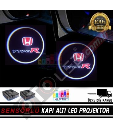 Honda TYPER Mesafe Sensörlü  Fotoselli Pilli Yapıştırmalı Kapı Altı Led Logo