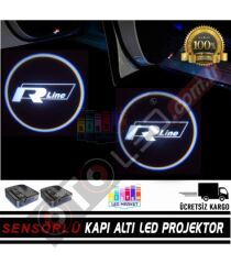 Volkswagen Rline Mesafe Sensörlü  Fotoselli Pilli Yapıştırmalı Kapı Altı Led Logo